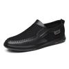 [Cowhide] Summer Mesh Shoes Breathable Men's Mesh Shoes Non-slip Soft-soled Casual Leather Men's Shoes Lazy Shoes One Pedal