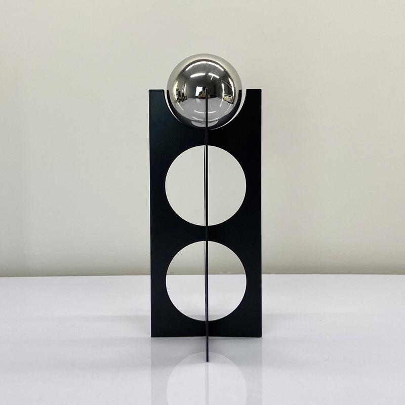 Simple Modern Geometric Three-dimensional Metal Entrance Hall Decoration Concentric Bracket Ball Ornaments Study Room Sample Tabletop Furnishings