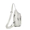 Women's Soft Leather Chest Bag Rivet Shoulder Crossbody Bag
