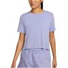 Nike Yoga Dri-Fit Side-Slit Round-Neck Short-Sleeve T-Shirt Women Tops Purple DM7026-569