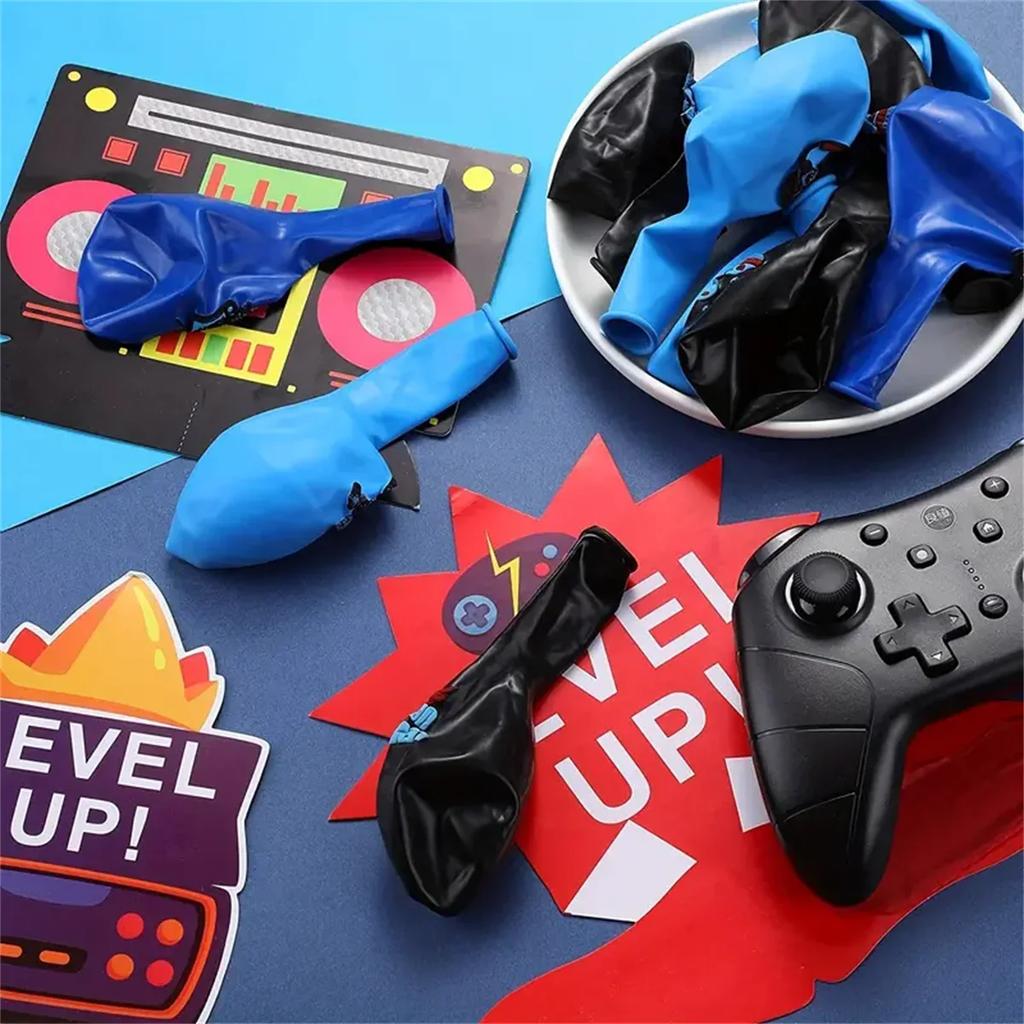 Video Game Party Supplies Set Baby Boy Birthday Party Decoration Happy Birthday Gaming Backdrop Game Table Covers Gamer Balloons