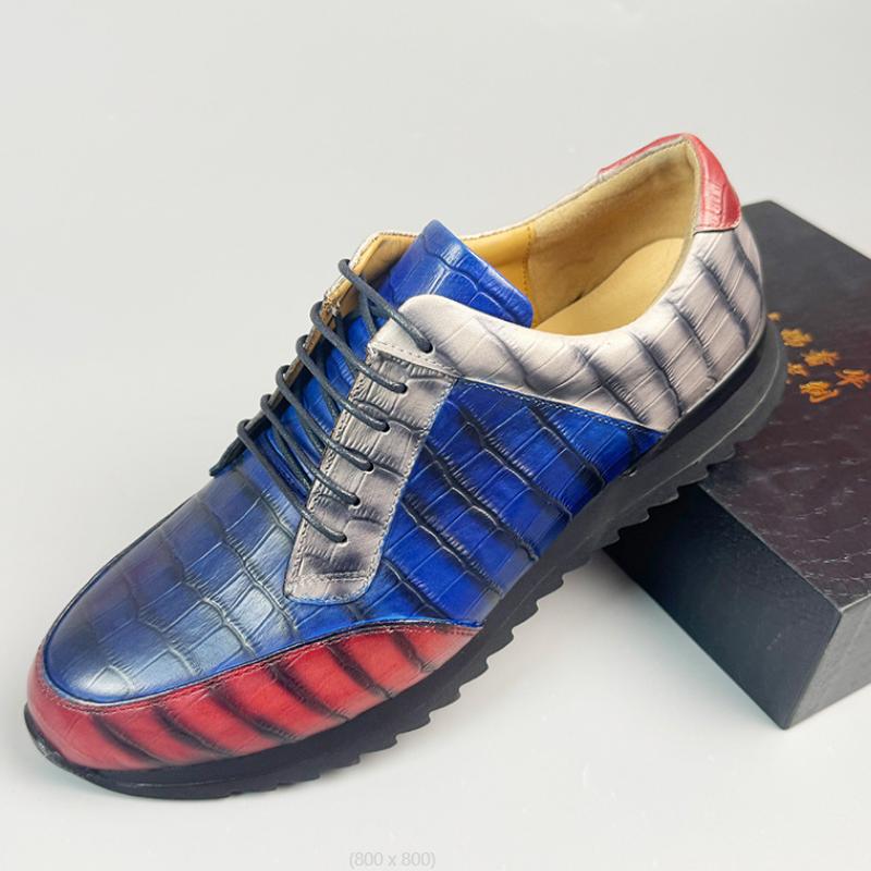 

New genuine leather casual shoes for men, British patent leather lace-up, a trendy men s leather shoe zapatos sapat a26 46 синий