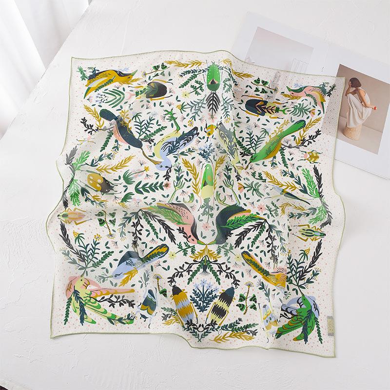 Spring and summer new silk square scarves go out to the street with mulberry silk georgette silk scarf temperament shawl exterior decoration