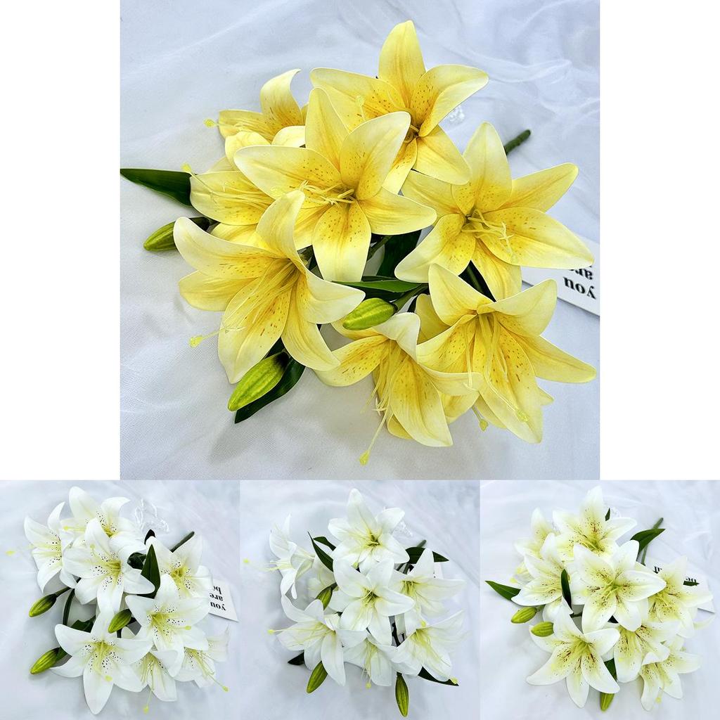 Lily Artificial Lilium Brownii Var Viridulum Flower Reproduction With 3d Printing For Interior Design And Gift Use