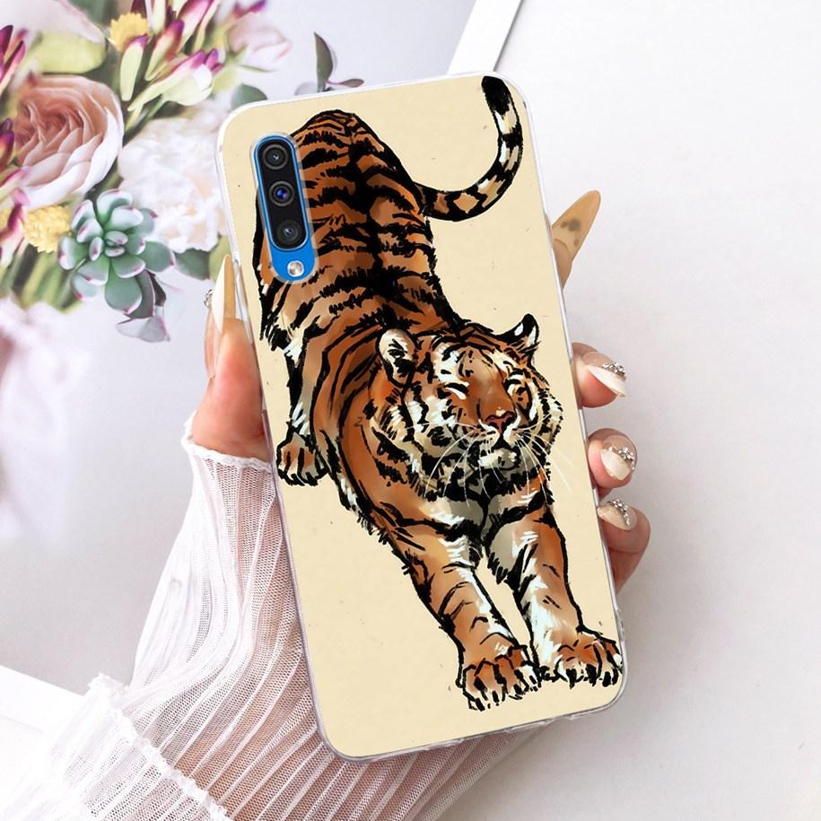 Case For Samsung Galaxy A70 A50 A70S A50S A30S Cover SM-A307F SM-A505F SM-A507F SM-A705F Cool Dragon Lion Cat Cartoon Soft Shell