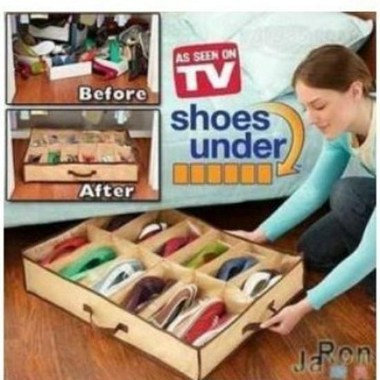 Z12 Transparent 12-Compartment Dustproof & Moisture-Proof Shoe Storage Box for Under-Bed Use