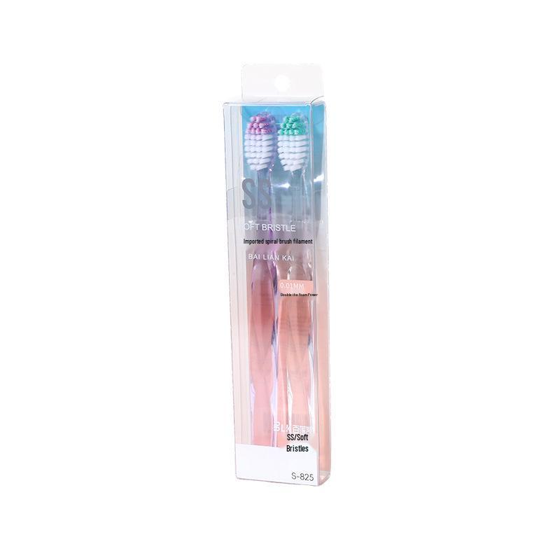Crystal Pattern Gentle Care Toothbrush Family Pack - Spiral Bristles for Men & Women, 2-Pack