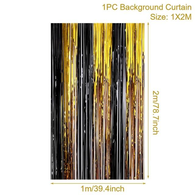 Black Gold Birthday Table Runner 30 50 Birthday Tablecloth Balloon Party Decoration For Home Backdrop Wedding Adult Anniversary