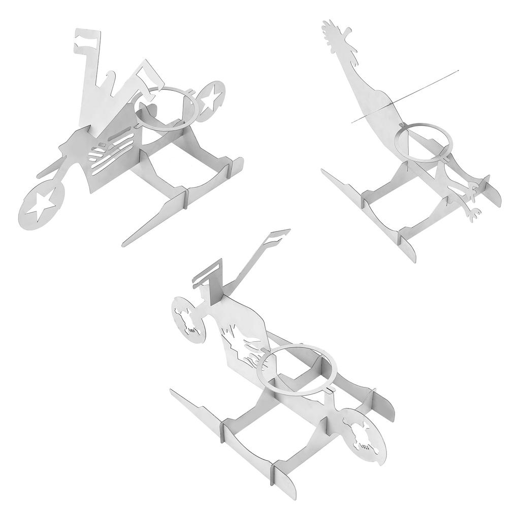 Stainless Steel Chicken Stand Removable Portable MotorcycleShape BBQ Roaster Stand for Party