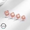 Electroplated Rose Gold Women's Pendant: DIY Round Huazi Diamond Egg-Shaped Imitation 925 Silver Copper Necklace Setting.