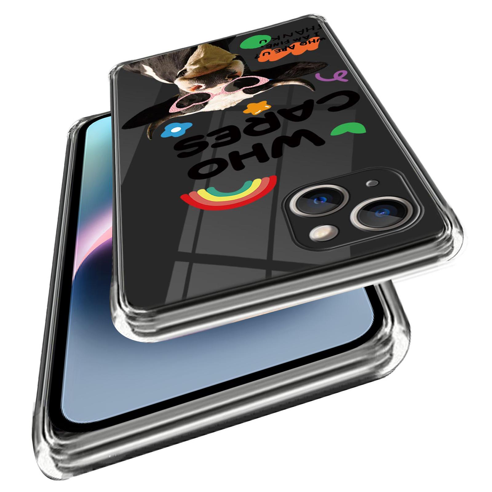 

Pattern Printing Phone Case for iPhone 14,Anti-drop TPU Mobile Phone Cover Cow/Who Cares