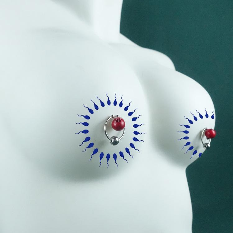 Men's Semi-Permanent Nipple and Clitoral Ring Sticker Set - Integrated Erotic Accessory