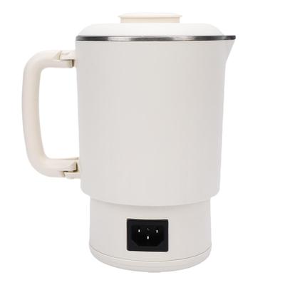Portable Electric Kettle White 600ml Stainless Steel Interior Insulated Hot Water Kettle for Tea Coffee