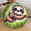 1pc Sloth Family in Tropical Forest Umbrella with Plastic Handle,Suitable for All Seasons Home Travel Outdoor UmbrellaDD1605
