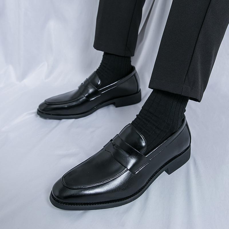 Men's loafers large size new casual leather shoes fashion color matching one-pedal lazy shoes men's fringed shoes