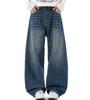 Wide Leg Denim Long Straight Loose Solid Plus Winter Blue [F Fasnlido] Men's Jeans, Pants, Fit, Fit, Color, Sizes, Cotton, Spring, Summer, Fall, (JP,