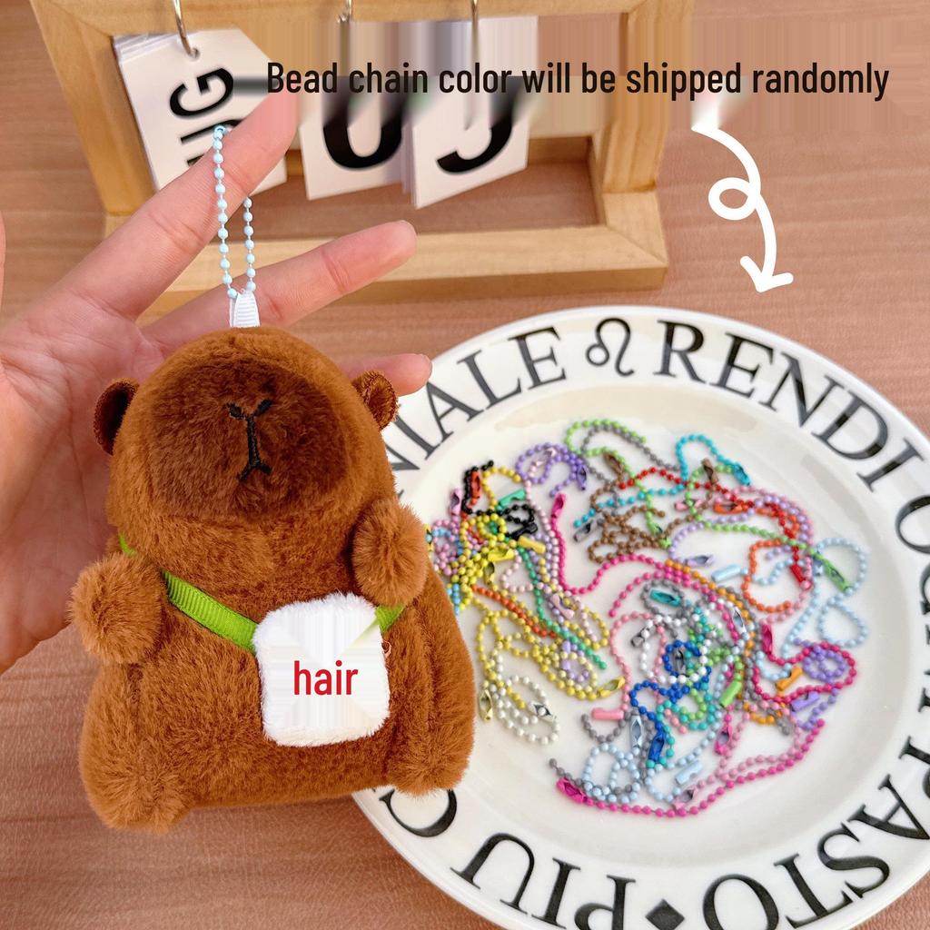 Capybara Plush Keychain Pendant - Cute Cartoon Bag Charm for Couples