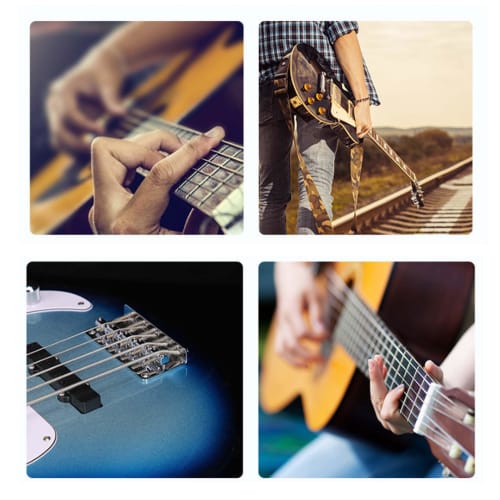 Tibemi Guitar Strap Locks, Set of 12, Guitar Strap Fasteners, 6 Colors, TPR Material, Guitar Pads, Anti-Slip Buckles, for Bass, Ukulele, Guitar, and O