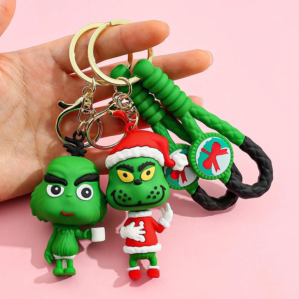 Bambola Grinch esplosione transfrontaliera Nuovo portachiavi ciondolo Grinch di Natale Mostro dai capelli verdi di Natale ornamento