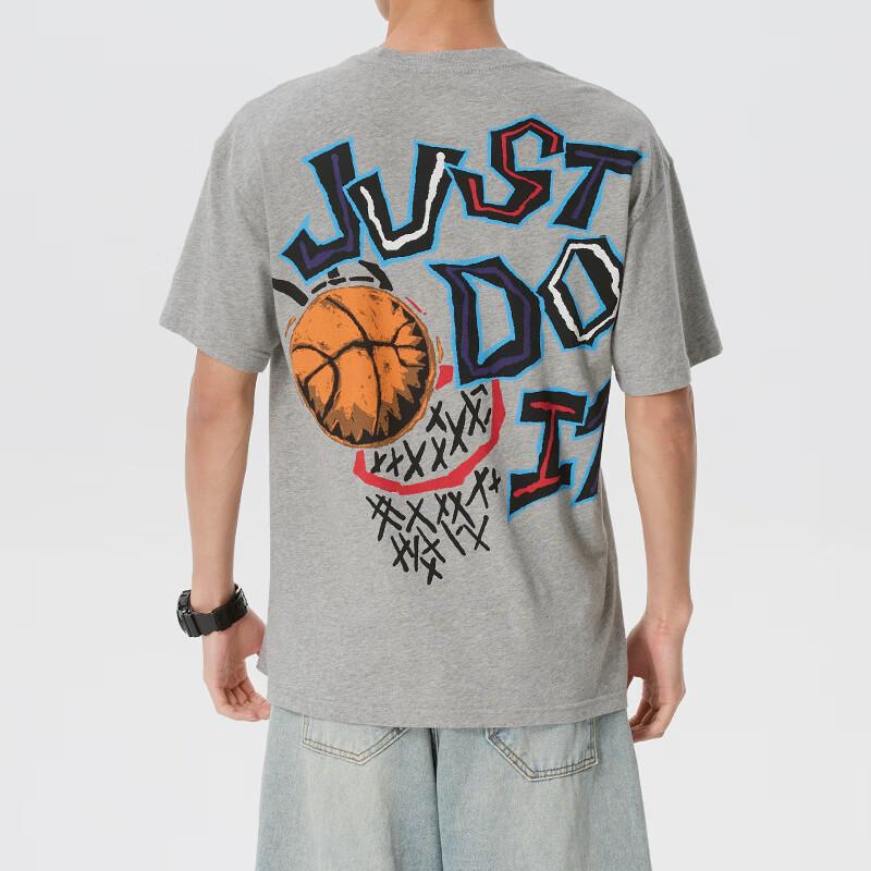 Nike T Shirts Men's Gray Crew Neck Moderate IM5043-063