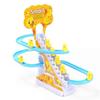 Süßes Enten-Verfolgungs-Spielset für Kinder, Lustige Achterbahn-Schienen-Spielzeuge mit Klettertreppen, Rutschen und Musik