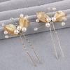 New 3PCS Flower Hairpin Bride Headdress For Women Pearl Mesh U-shaoped Hair Clips Fashion Girls Wedding Hair Accessories Jewelry