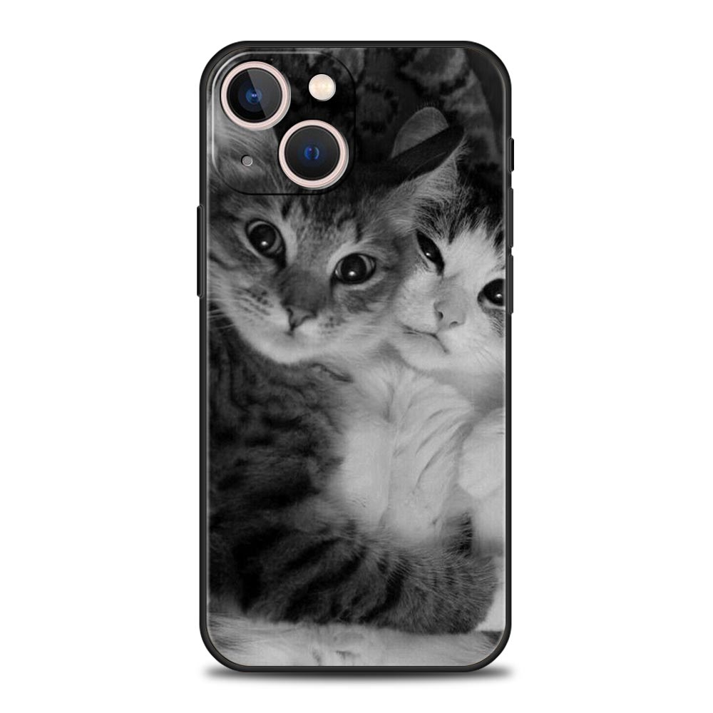 Healing Cute Cat Collection Phone Case for iPhone 17 16 15 14 13 12 11 Series Pro Max Plus Double Layer Protection