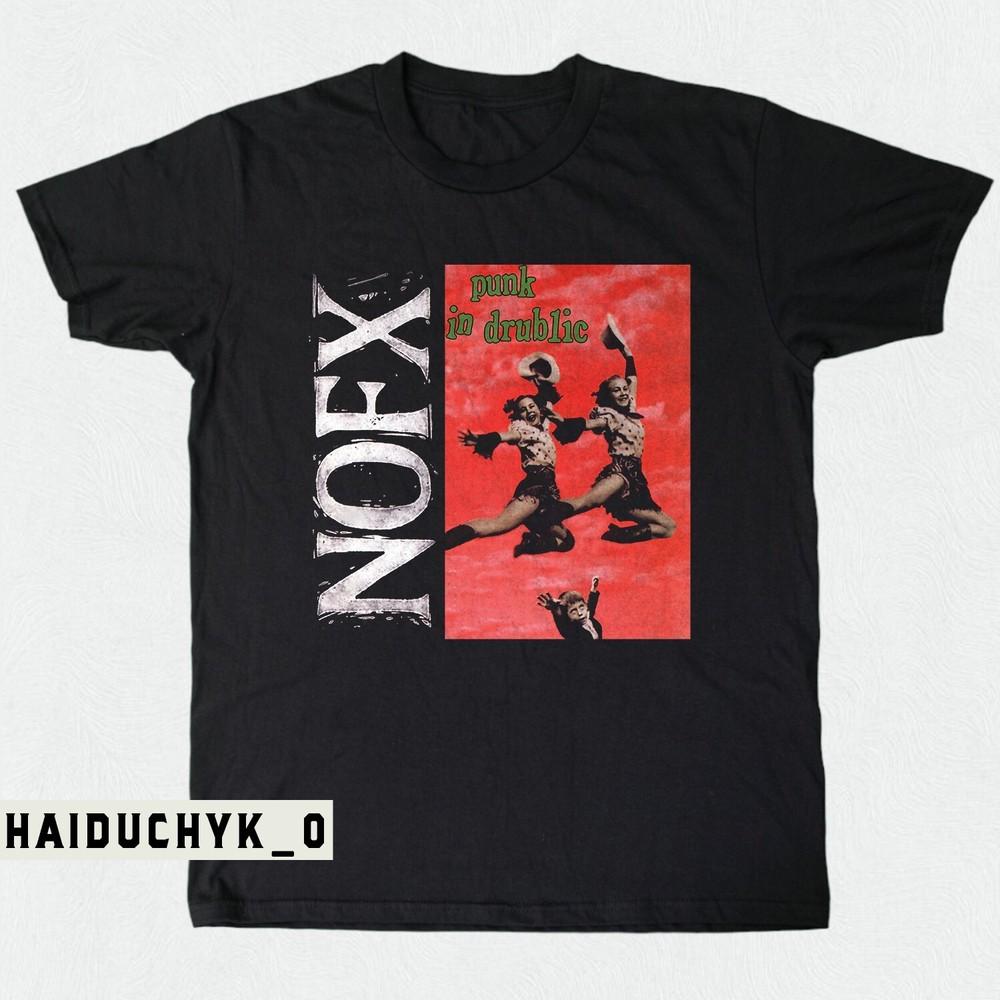 NOFX Tričko Punk In Drublic Rocková Kapela Unisex Černé Tričko Velikost S-5XL Unisex Tričko