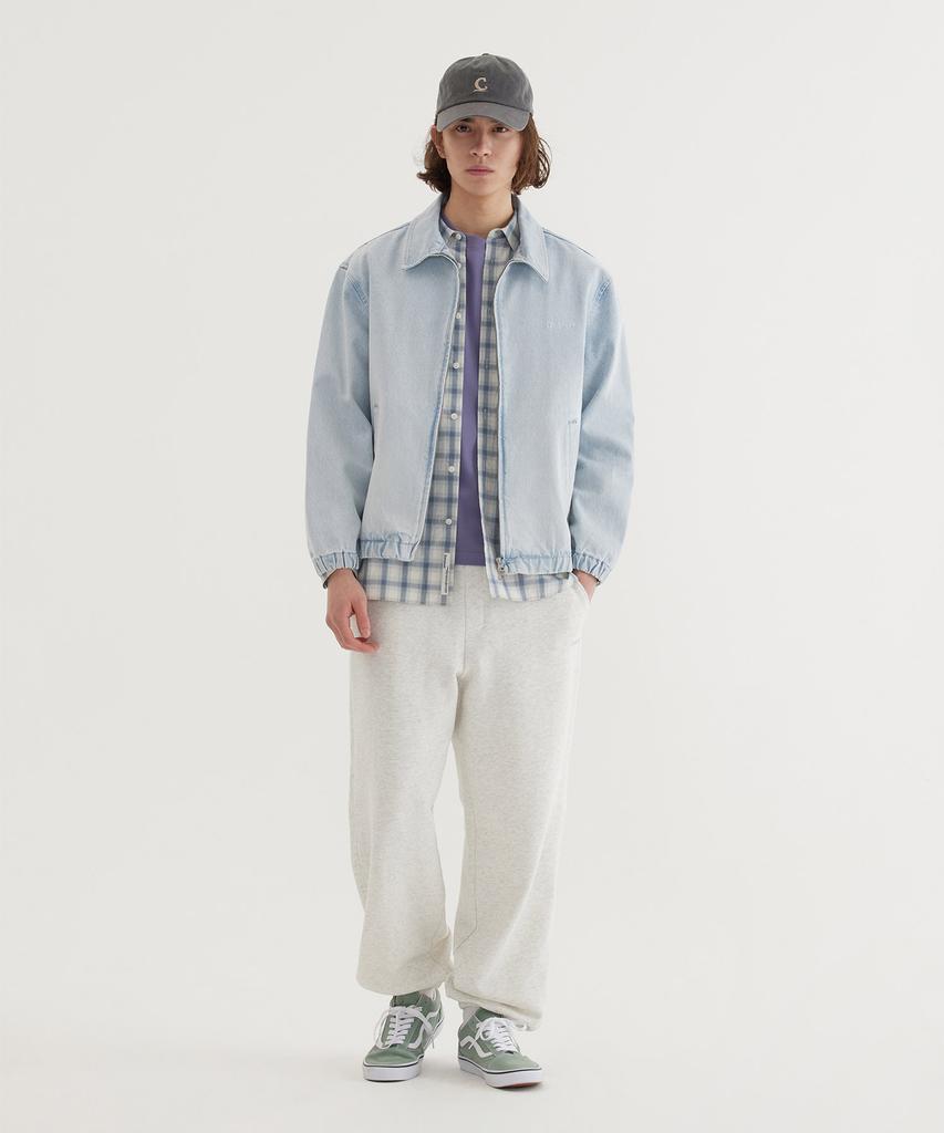 COVERNAT Denim Zip-Up Jacket Light Blue