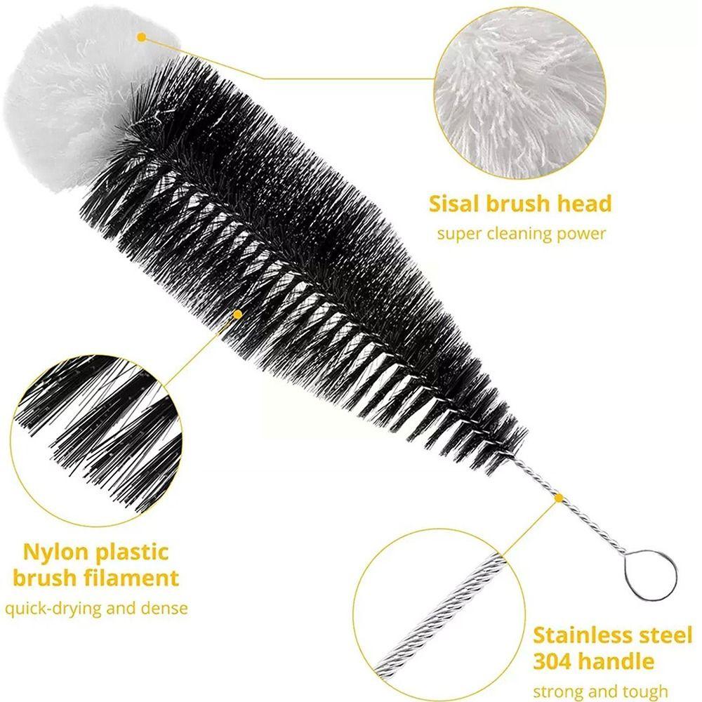 Dust Removal Glassware Jars Cleaner With Beechwood Handle Cleaning Brush Soda Stream Bottle Brush