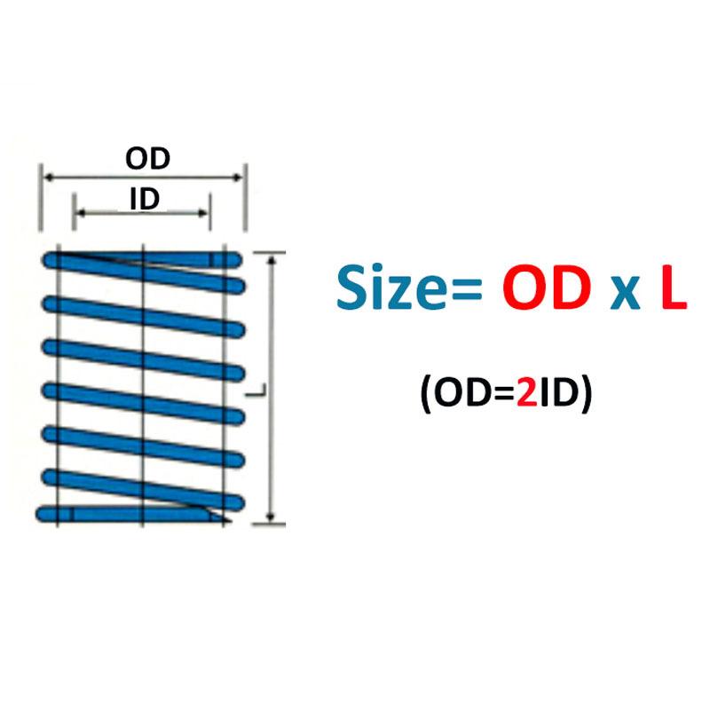

2pcs Light Load Coil Spring Outer Dia 6 8 10 12 14 16 18 20 22 25 27 30-50mm Length 20-300mm Die Mold Springs Blue Compression Spring TL-8-20mm (2Pc)