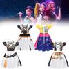 Kpop Demon Hunters Rumi Mira Zoey Childrens Costume Dress With Print Fabric And Flared Sleeves For Spring And Fall Wear