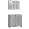 3 Piece Bathroom Furniture Set Grey Sonoma Particleboard
