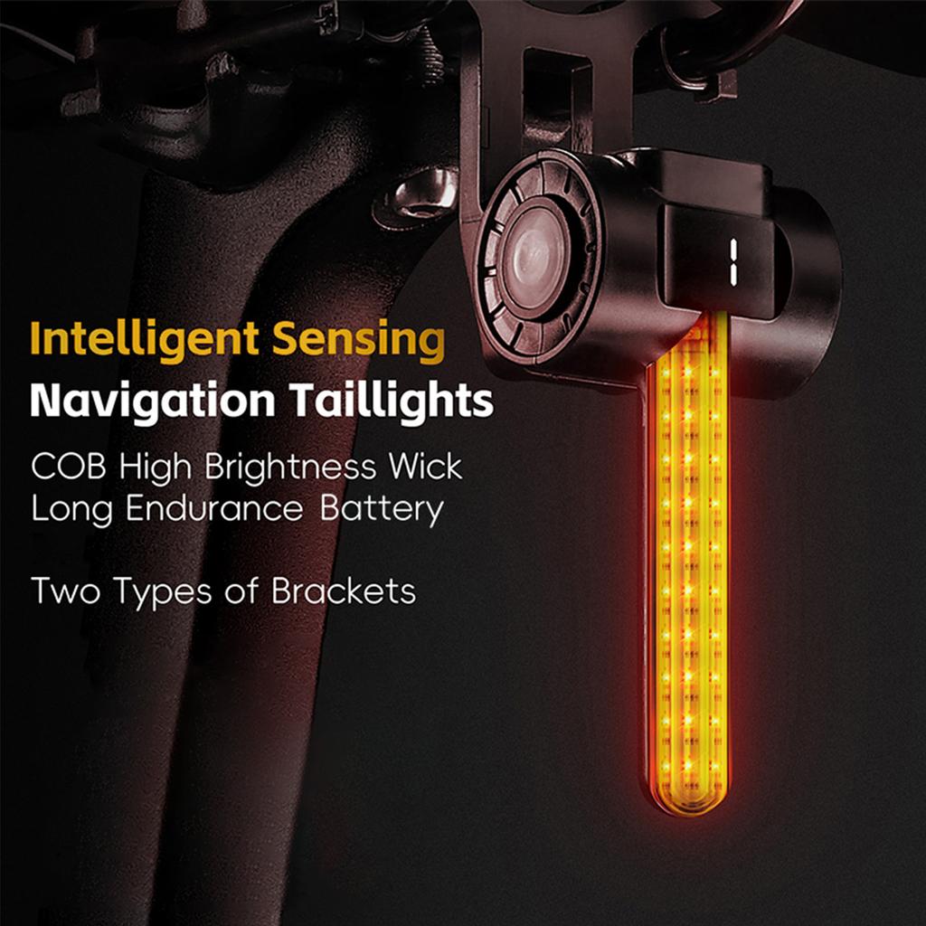 Bike Lights for Night Riding Intelligent Sensing Navigation Bike Tail Light with Long Endurance Battery and Dual