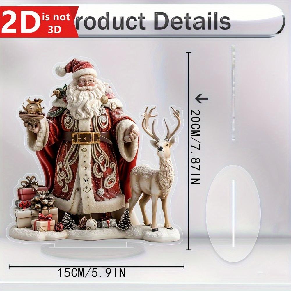 2D Bohemian Ice & Snow Santa Tabletop Decor. Creates a Rich Christmas Atmosphere for Desktop & Office.