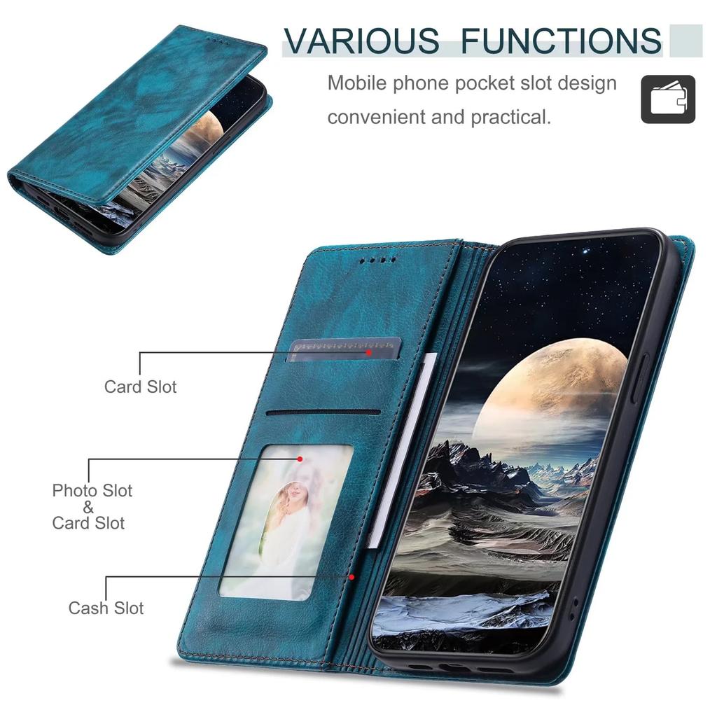 Flip Leather Case For Samsung Galaxy S24 Utlra S23 S22 S21 S20 FE S10 Plus Note 8 9 10 20 Ultra Magnetic Flip Wallet Phone Cover