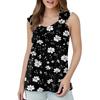 Damski top bez rękawów z dekoltem w serek, podstawowy, nadrukowany, swobodny, swobodny, bez rękawów, z głębokim wycięciem z boku, dla kobiet