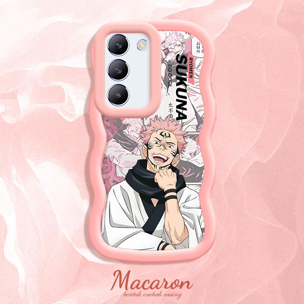 

Окрашенный узор Big Wave Edge Мягкий силиконовый материал Macaron чехол для телефона противоударный защитный резиновый чехол для OnePlus Vivo Motorola Moto Vivo Y91 розовый