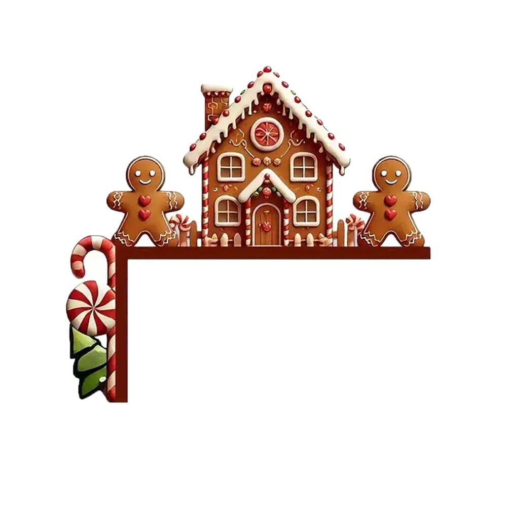 Wooden Christmas Door Frame Decoration Snowman Elk Santa Claus Gingerbread Man Merry Christmas Decor Festival Atmosphere