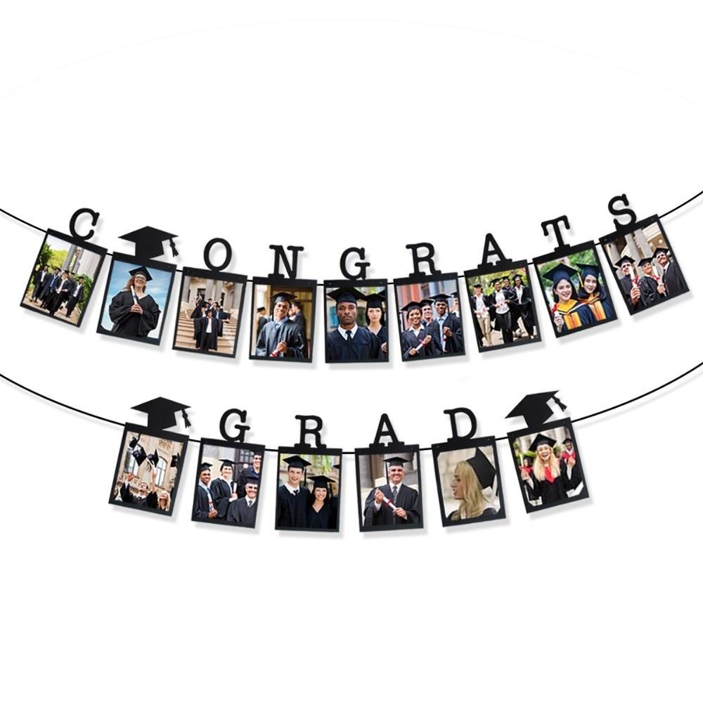 12. Klasse Herzlichen Glückwunsch Absolvent Banner Feiern Fotorahmen Hängeflagge Universitätsabschluss