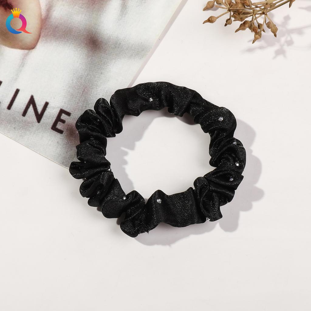 Satin Großes Scrunchie Einfarbig Kordelfarbe Dinza Pferdeschwanz Kugel Haargummi