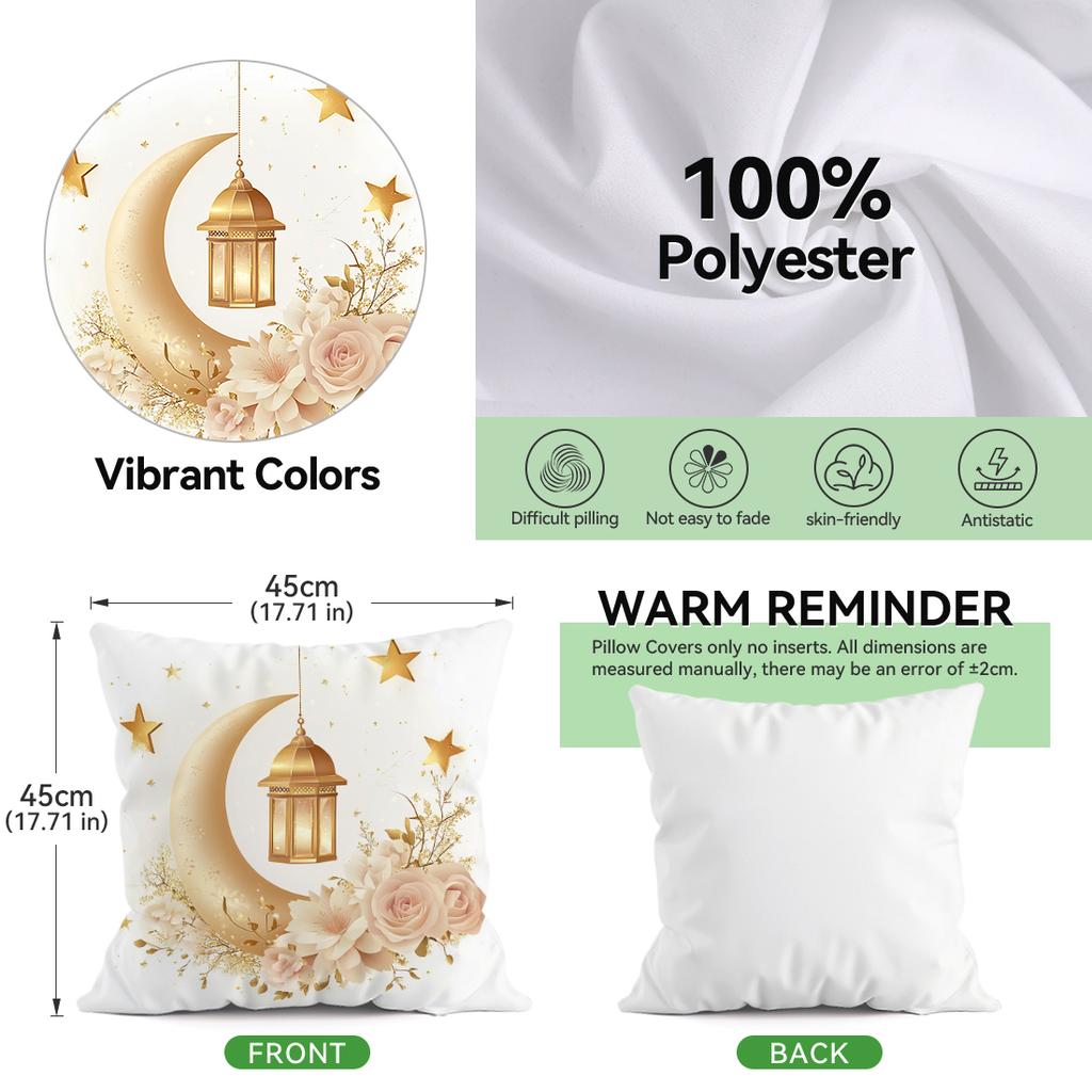 Ramadhan Festival Lantern Flowers Cushions Pillowcase Polyester Cushion Cover Throw Pillow Pillowcover Home Car Sofa Decor