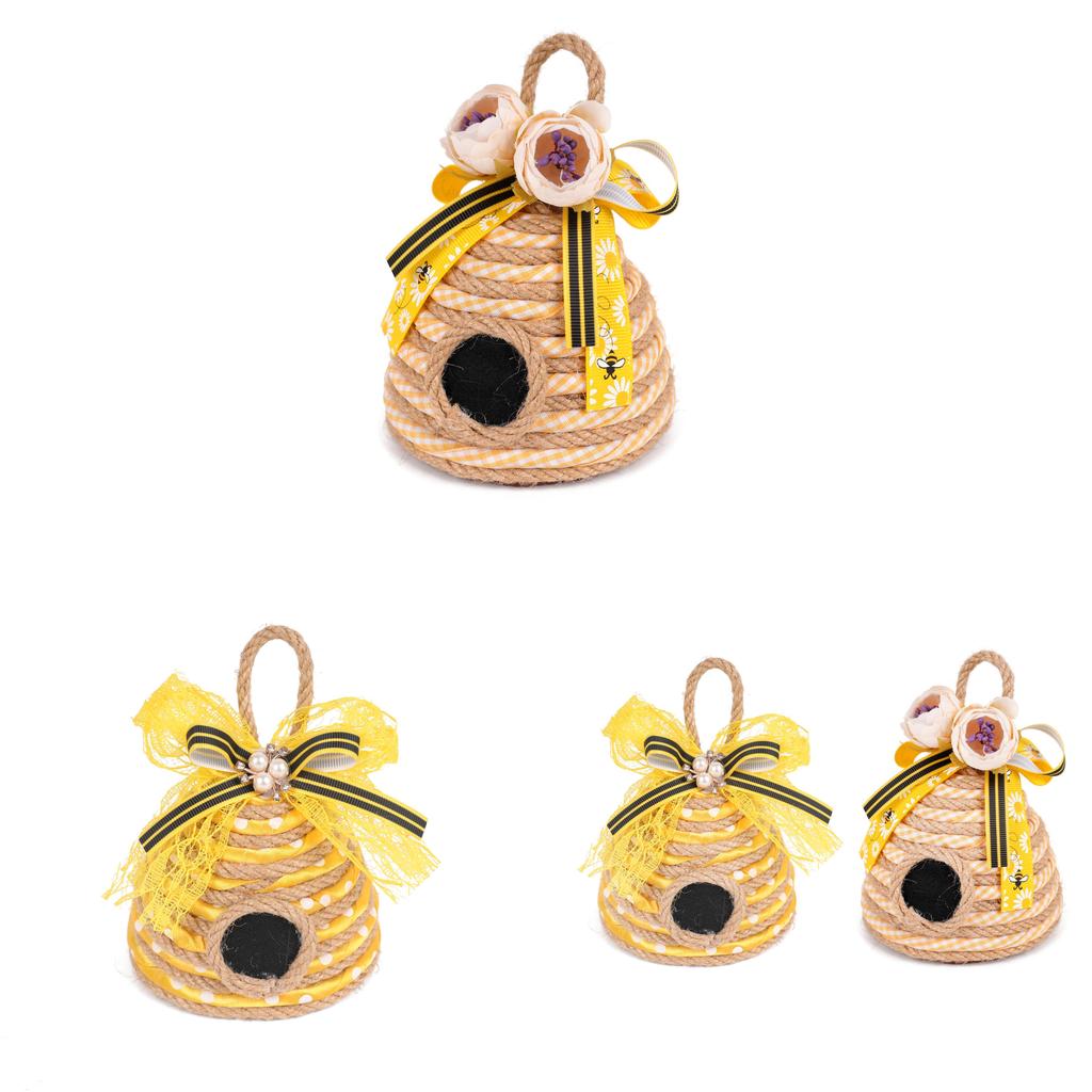 Bee Skep Honeycomb Decor With Jute Rope For Home Hallway Festival Display