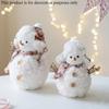Pink Knitted Christmas Snowman Ornaments, Desktop Decorations, Small Holiday Party Figurines, Holiday Party Decorations