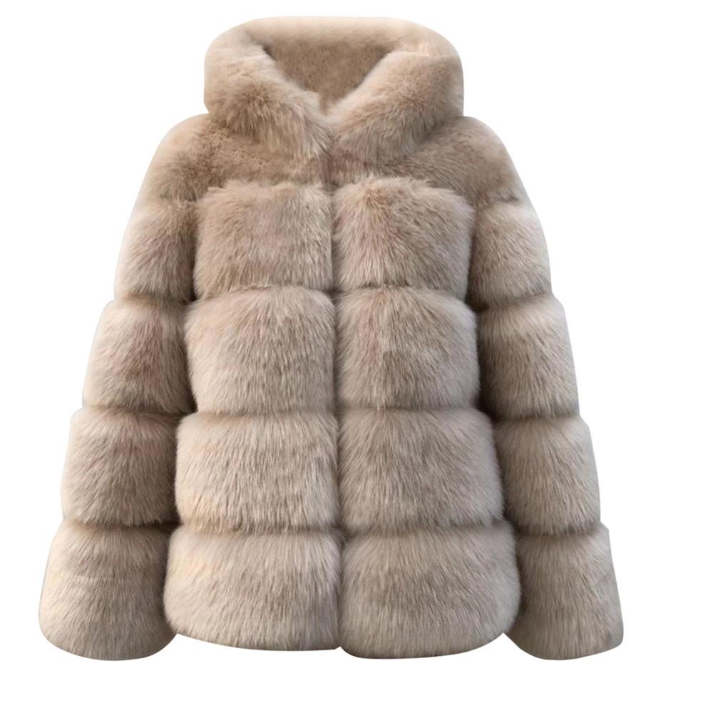 Women Faux Mink  Winter Hooded New Faux Jacket Warm Thick Outerwear Jacket