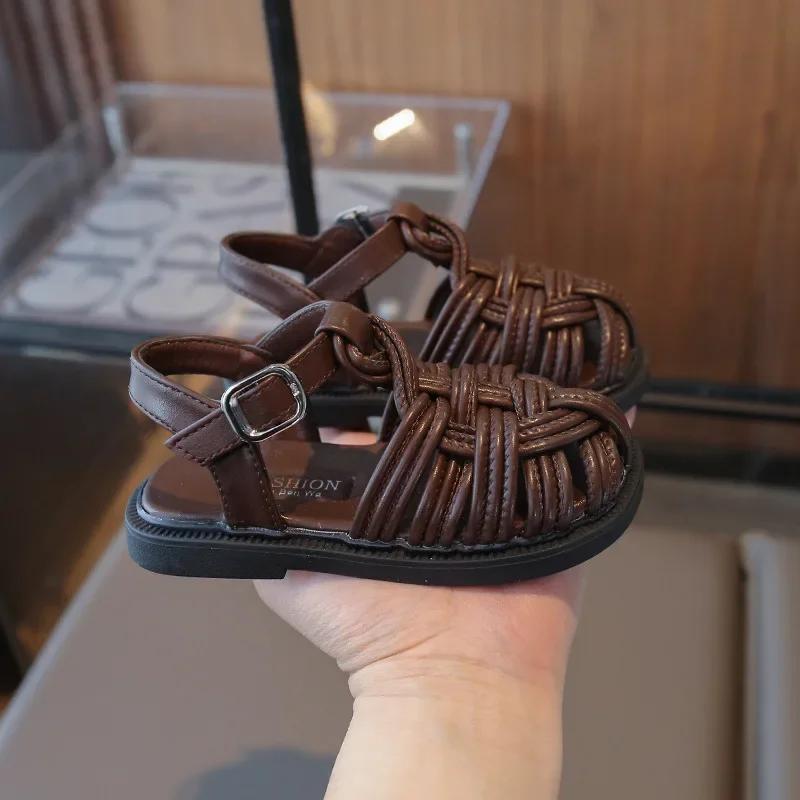 

New Sandals Summer Children s Woven Casual Baby Shoes Girls Beach Shoes Slipper Baby Girl Shoes Size 22-31 23