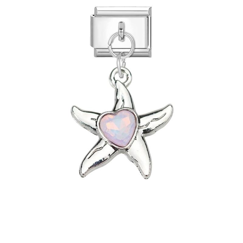 

Vintage Bow Knot Starfish Moon Star Butterfly Pendant Italian Charm Link Fit 9MM Bracelet Stainless Steel Women Men DIY Making