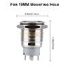 5pcs 19mm Momentary Push Button Power Switch Stainless Steel with Blue LED