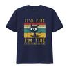 Funny CaT T Shirt It S Fine I M Everything Is Vintage Washed Casual Unisex Comfortable Stretched Versatile Fashion Streetwear