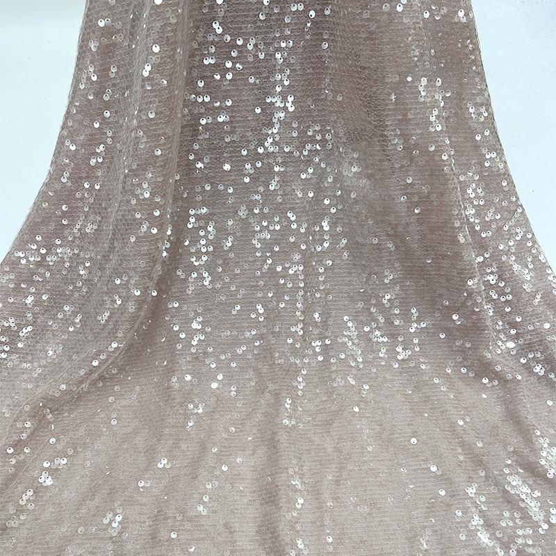 Tessuto di Pizzo Ricamato Full Paillettes Lucide Multicolore Materiale da Cucito Fai da Te per Abito da Sposa Tessuto Decorativo per Abbigliamento